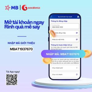 Đăng ký tài khoản MB Bank, nhận quà liền tay cùng Sóc Đỏ